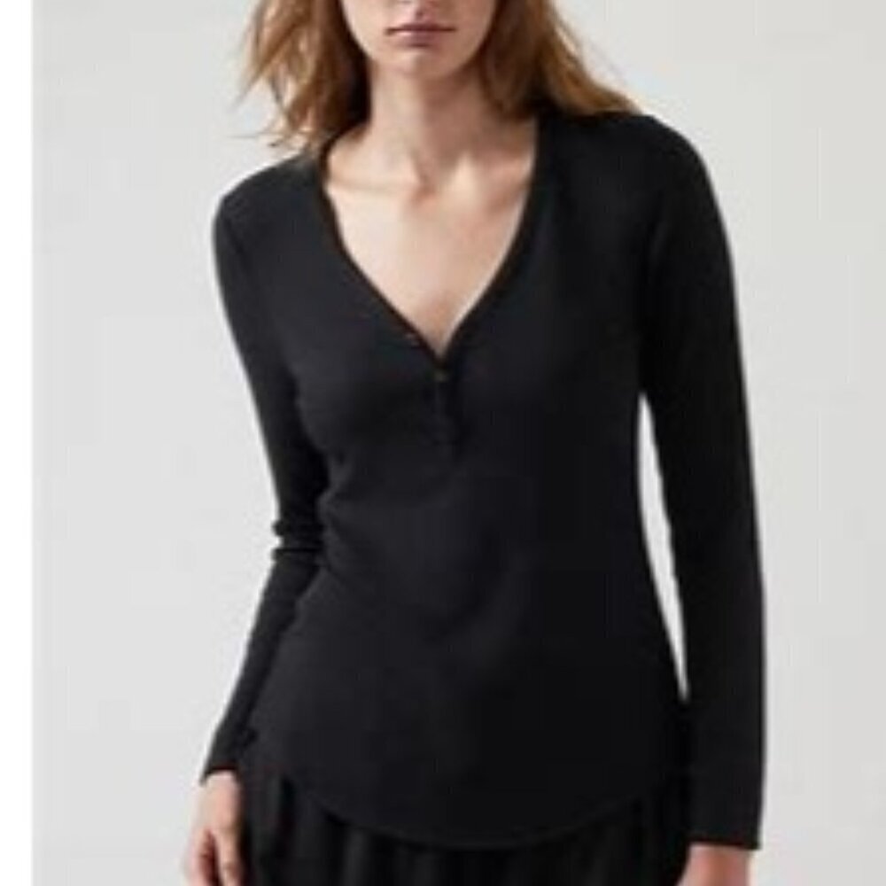 Athleta Wind Down Sleep Top in Black XL